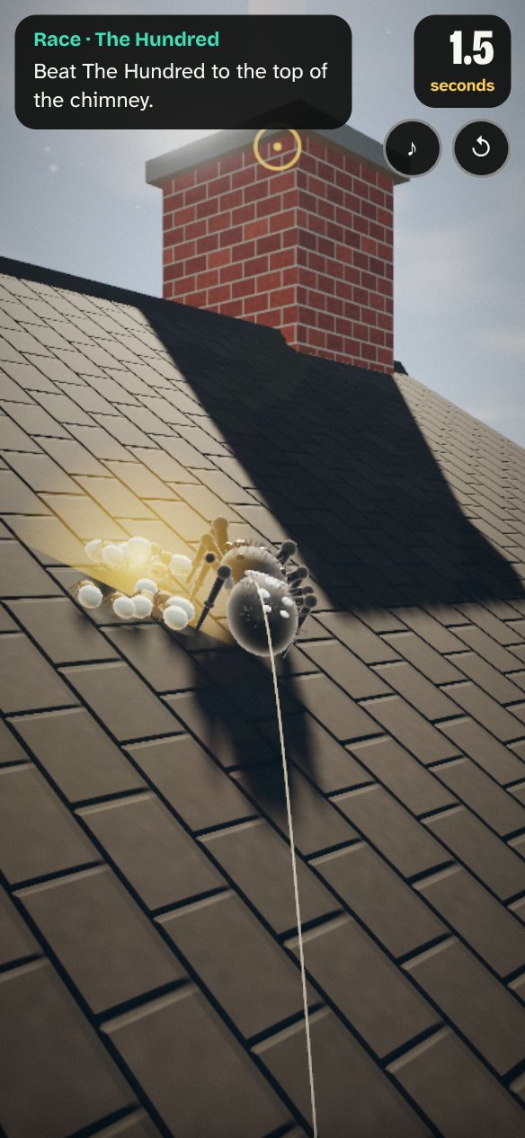 Juno racing the Hundred up the roof toward the chimney